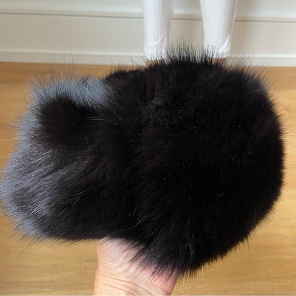 Black real fur hat - Picture 5 of 6